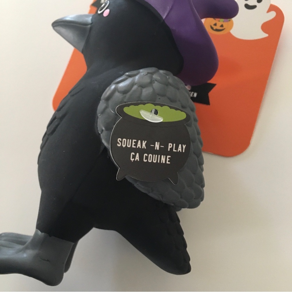 Dog Toy Halloween Black Crow with Squeaker NEW “Witchy Wings” by Fringe Studio - Picture 3 of 6